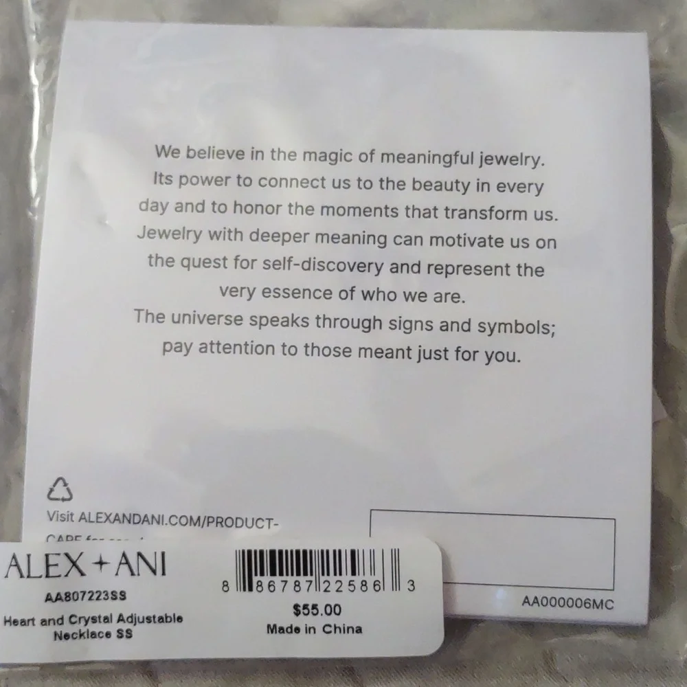 Alex and Ani Heart and Crystal Necklace - Picture 5 of 5